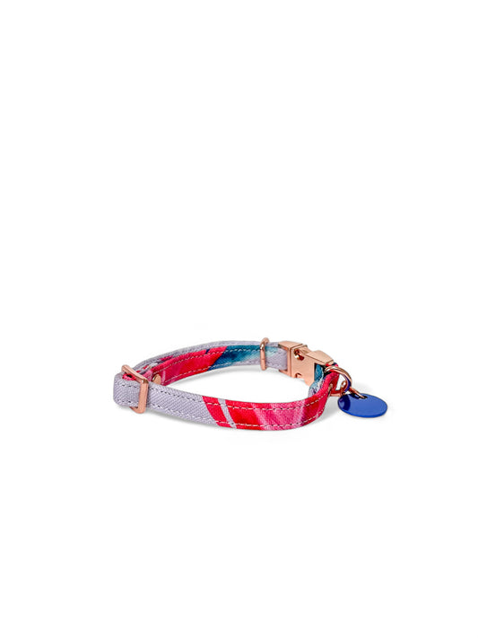 Cat collar with id tag "flowers"