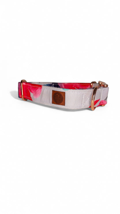 PERSONALISED WATERPROOF FABRIC DOG COLLAR "FLOWER"