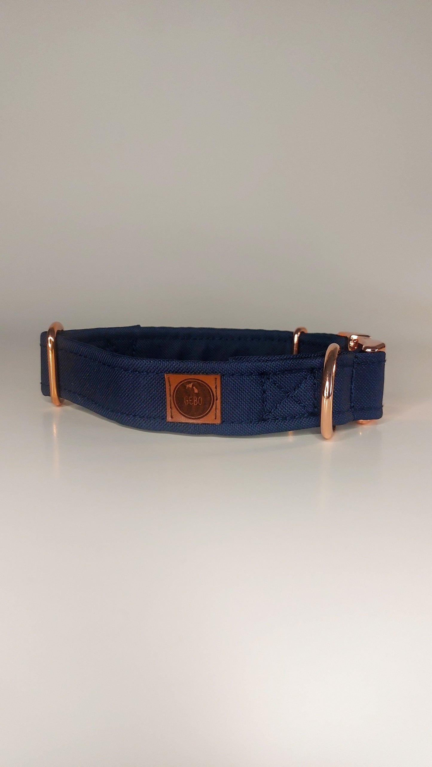 PERSONALISED DOG DARK BLUE WATERPROOF FABRIC COLLAR