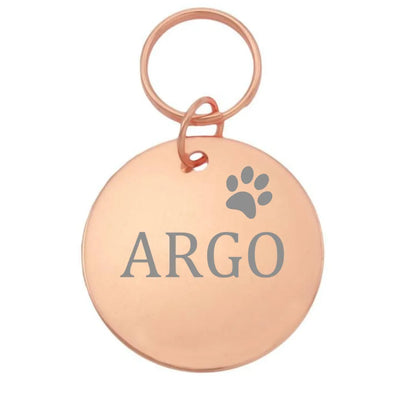 Round ID tag rose gold