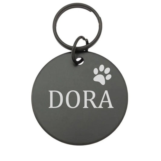 Round ID tag black