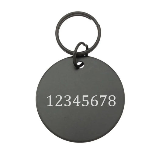 Round ID tag black