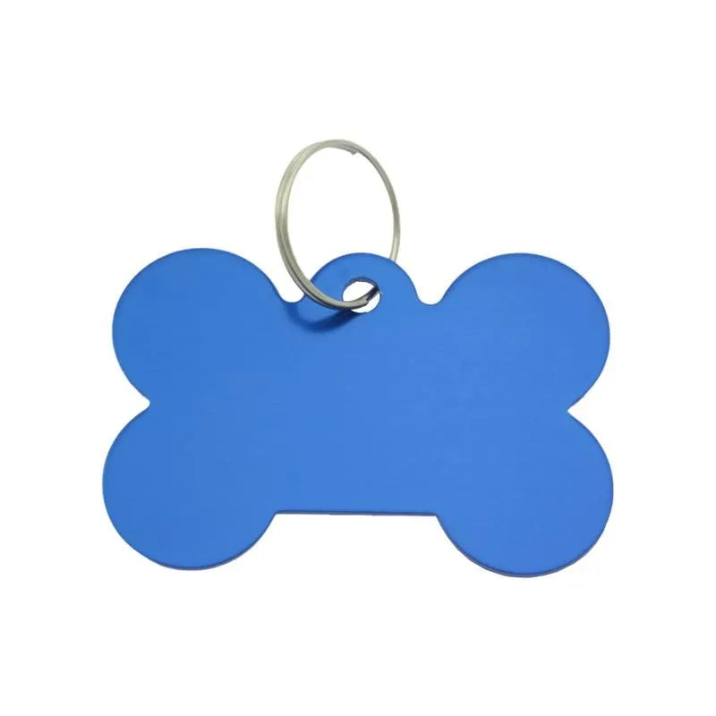 Bone shape ID tag blue