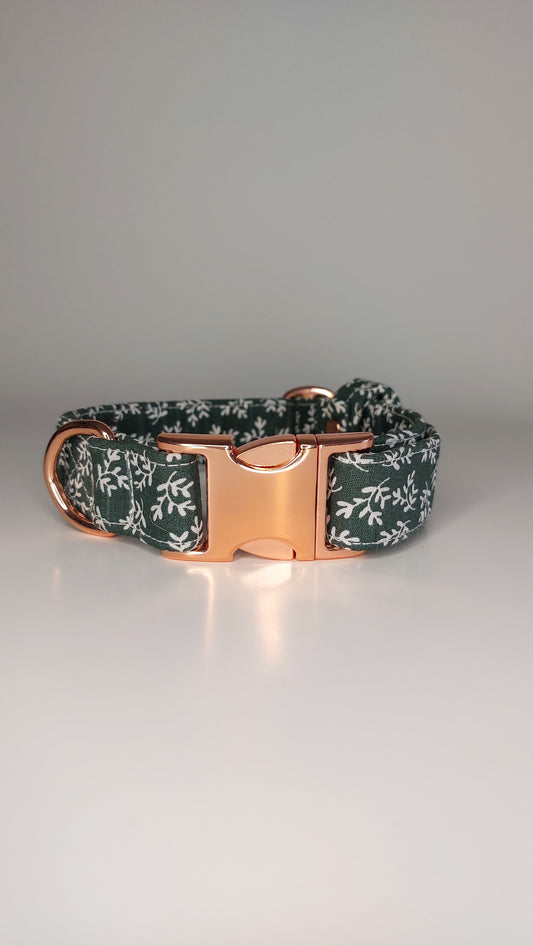 Personalized green fabric collar from Gebo-Personalizēa suņa kakla siksna no Gebo